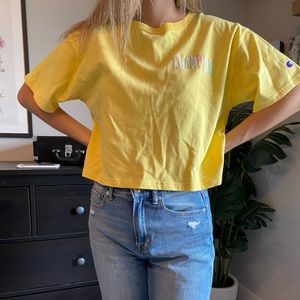 Champion Cropped Yellow Tee